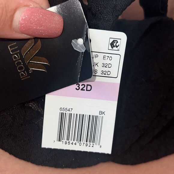 Wacoal NWT Halo Lace Full Figure Underwire Bra Black sz 32D - Picture 5 of 5